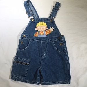 Cute 3T Bob The Builder Denim Overall Shorts